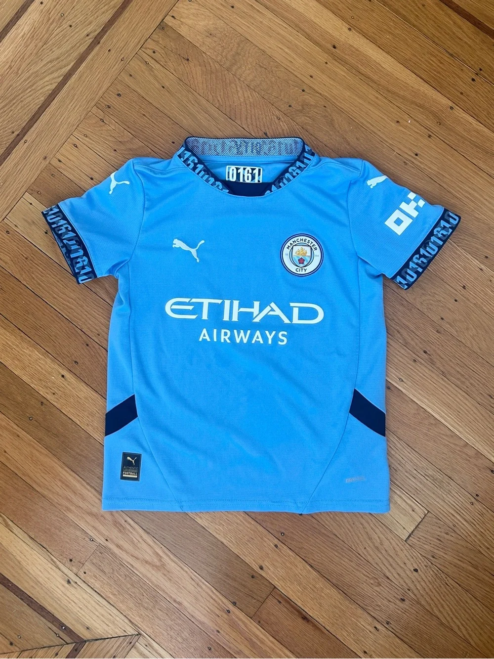 Puma Manchester City Home 2024 2025 Youth Soccer Jersey #5 John Stones 9 10